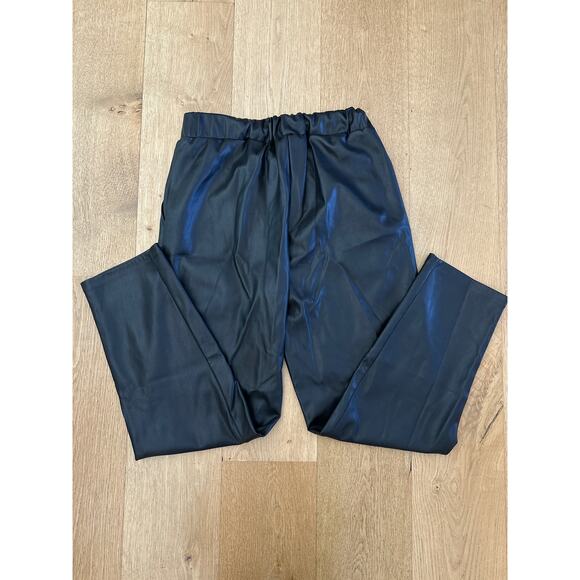 Lisadnyc The Drop - Vegan Leather Pull On Jogger Pants in Black - Picture 3 of 4